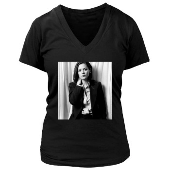 Anna Friel Women's Deep V-Neck TShirt