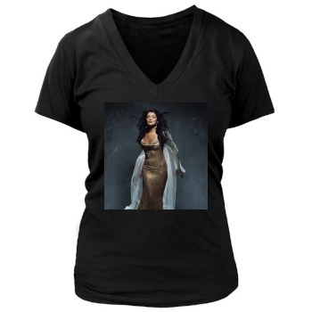 Anna Netrebko Women's Deep V-Neck TShirt