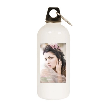 Anna Netrebko White Water Bottle With Carabiner