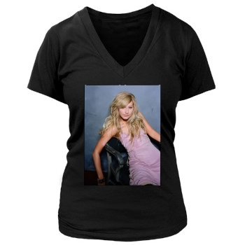 Ashley Tisdale Women's Deep V-Neck TShirt