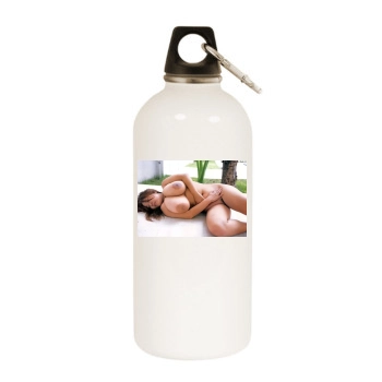 Fuko White Water Bottle With Carabiner