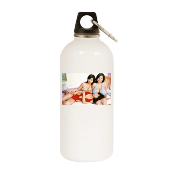 Fuko White Water Bottle With Carabiner