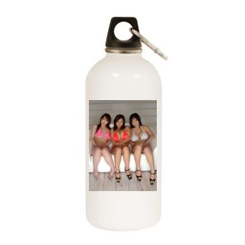 Fuko White Water Bottle With Carabiner