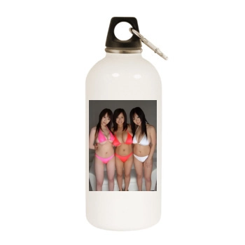 Fuko White Water Bottle With Carabiner