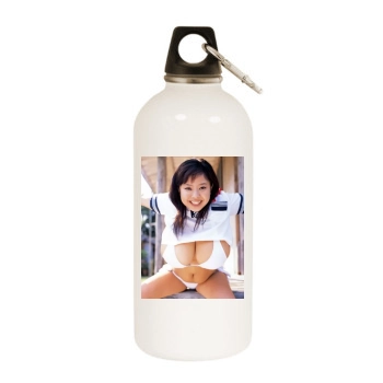 Fuko White Water Bottle With Carabiner