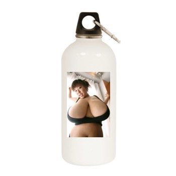 Fuko White Water Bottle With Carabiner