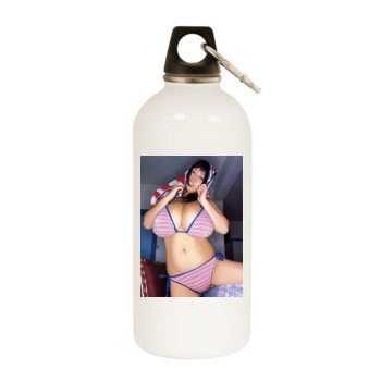 Fuko White Water Bottle With Carabiner