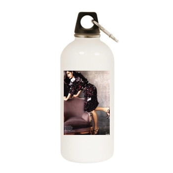 Freida Pinto White Water Bottle With Carabiner