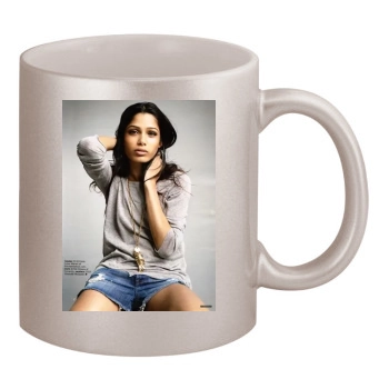 Freida Pinto 11oz Metallic Silver Mug