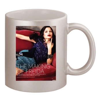 Freida Pinto 11oz Metallic Silver Mug