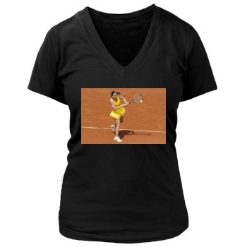 Jelena Jankovic Women's Deep V-Neck TShirt