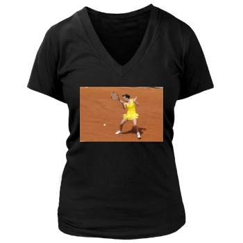 Jelena Jankovic Women's Deep V-Neck TShirt