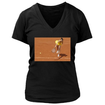 Jelena Jankovic Women's Deep V-Neck TShirt