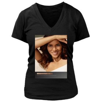 Halle Berry Women's Deep V-Neck TShirt