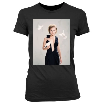 Hayden Panettiere Women's Junior Cut Crewneck T-Shirt