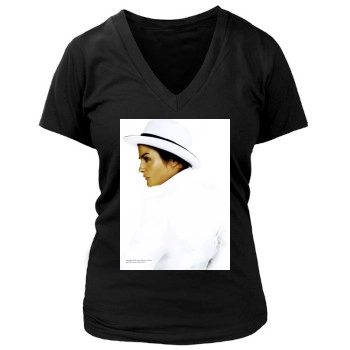 Helena Christensen Women's Deep V-Neck TShirt