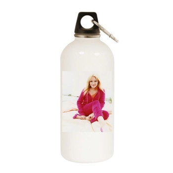 Hilary Duff White Water Bottle With Carabiner