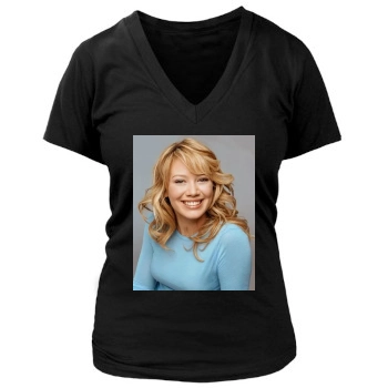 Hilary Duff Women's Deep V-Neck TShirt