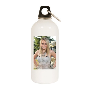 Hilary Duff White Water Bottle With Carabiner