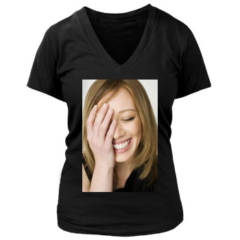 Hilary Duff Women's Deep V-Neck TShirt