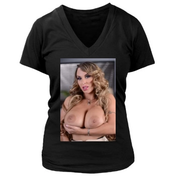 Holly Halston Women's Deep V-Neck TShirt