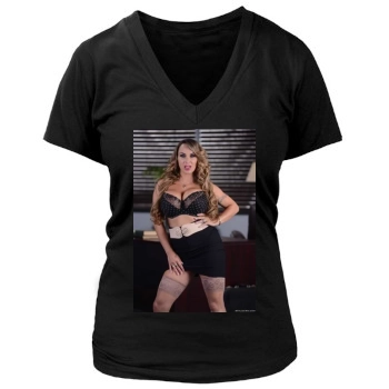 Holly Halston Women's Deep V-Neck TShirt