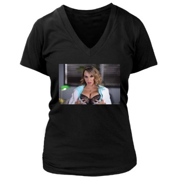 Holly Halston Women's Deep V-Neck TShirt