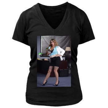 Holly Halston Women's Deep V-Neck TShirt