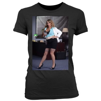 Holly Halston Women's Junior Cut Crewneck T-Shirt