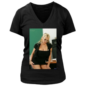 Holly Halston Women's Deep V-Neck TShirt