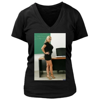 Holly Halston Women's Deep V-Neck TShirt