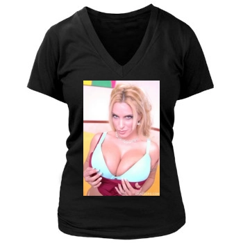 Holly Halston Women's Deep V-Neck TShirt