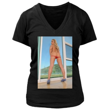 Holly Halston Women's Deep V-Neck TShirt