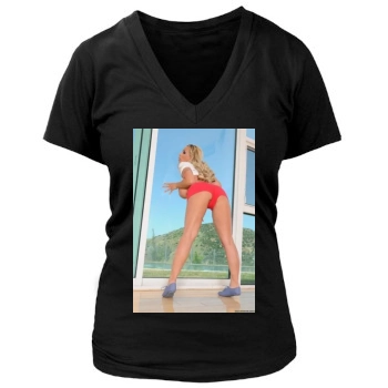 Holly Halston Women's Deep V-Neck TShirt