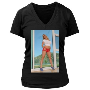 Holly Halston Women's Deep V-Neck TShirt