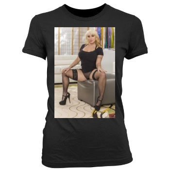 Holly Halston Women's Junior Cut Crewneck T-Shirt