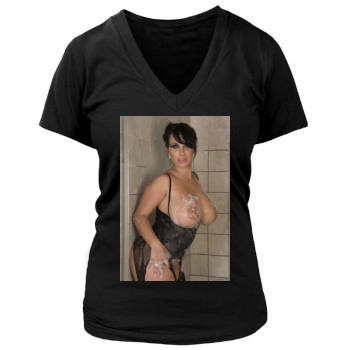 Holly Halston Women's Deep V-Neck TShirt