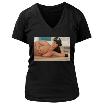 Holly Halston Women's Deep V-Neck TShirt