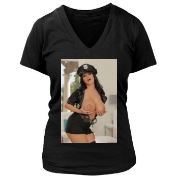 Holly Halston Women's Deep V-Neck TShirt