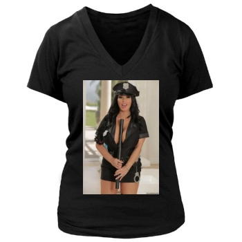 Holly Halston Women's Deep V-Neck TShirt