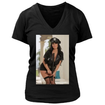 Holly Halston Women's Deep V-Neck TShirt