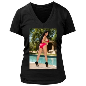 Holly Halston Women's Deep V-Neck TShirt