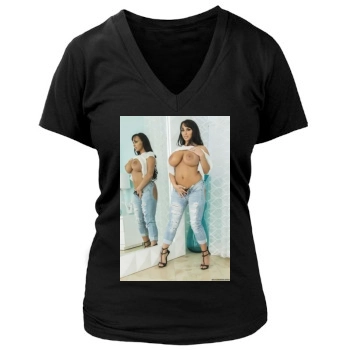 Holly Halston Women's Deep V-Neck TShirt