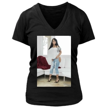 Holly Halston Women's Deep V-Neck TShirt