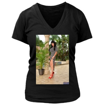 Holly Halston Women's Deep V-Neck TShirt