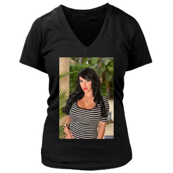 Holly Halston Women's Deep V-Neck TShirt