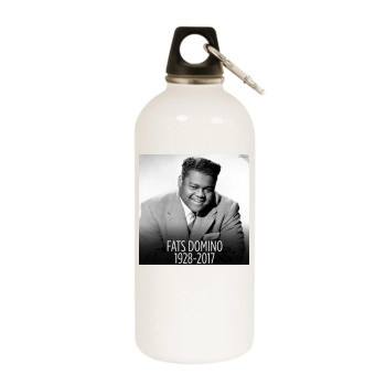 Fats Domino White Water Bottle With Carabiner