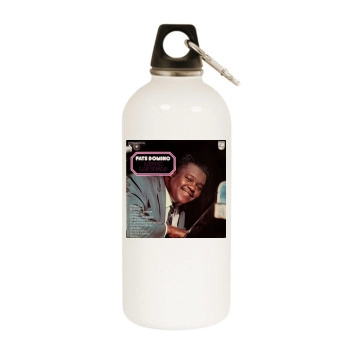 Fats Domino White Water Bottle With Carabiner