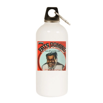 Fats Domino White Water Bottle With Carabiner