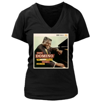 Fats Domino Women's Deep V-Neck TShirt